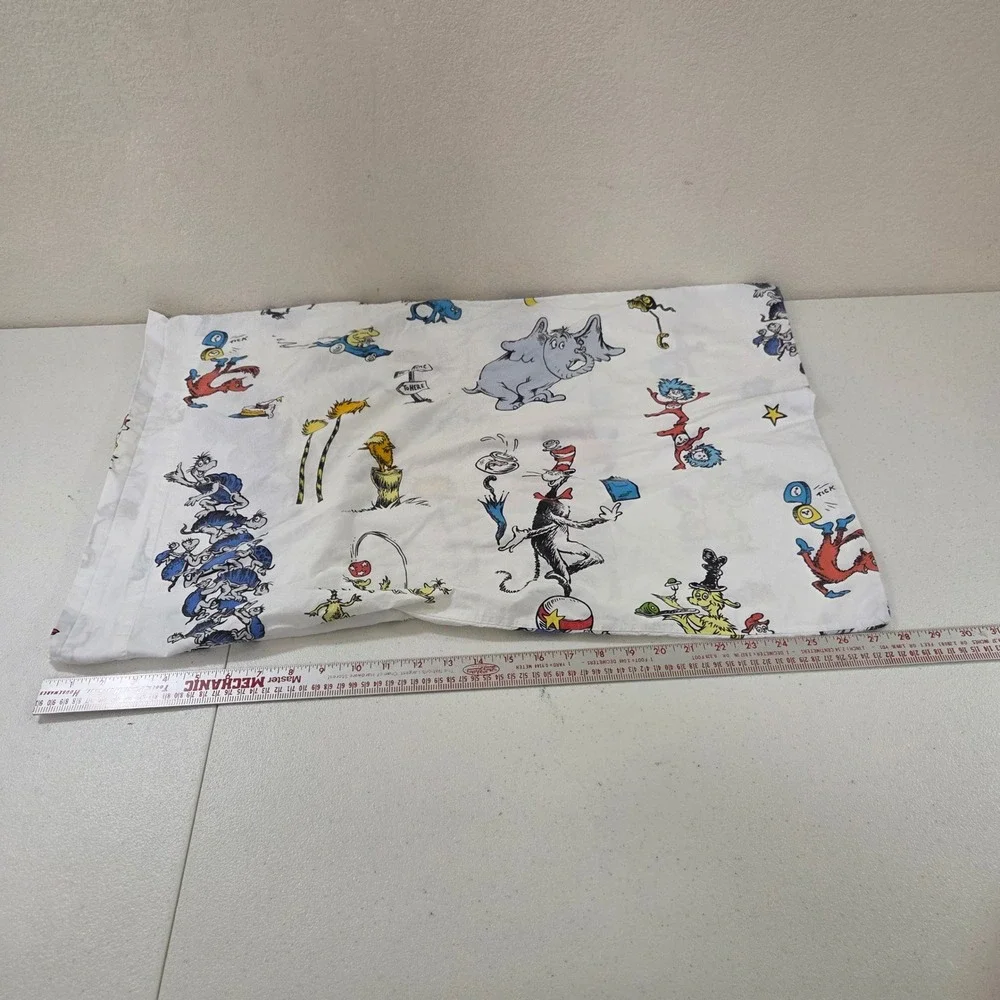Dr Seuss Characters Standard Pillowcase Cat in the Hat Horton Lorax Thing 1